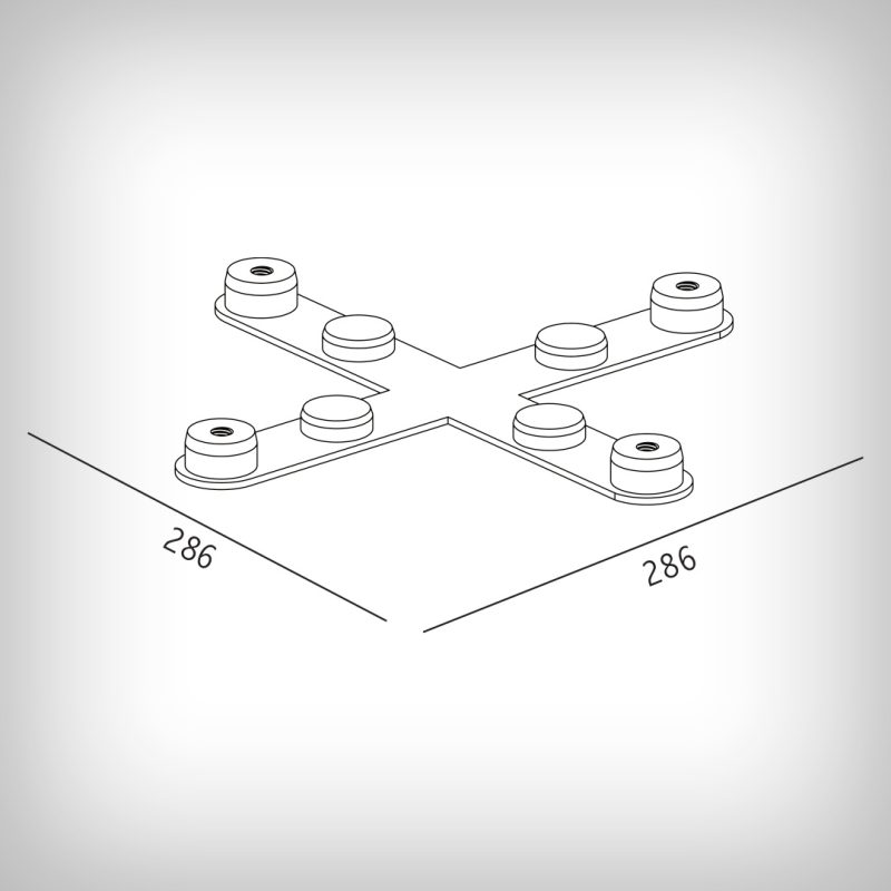 X-shape 4-way connector