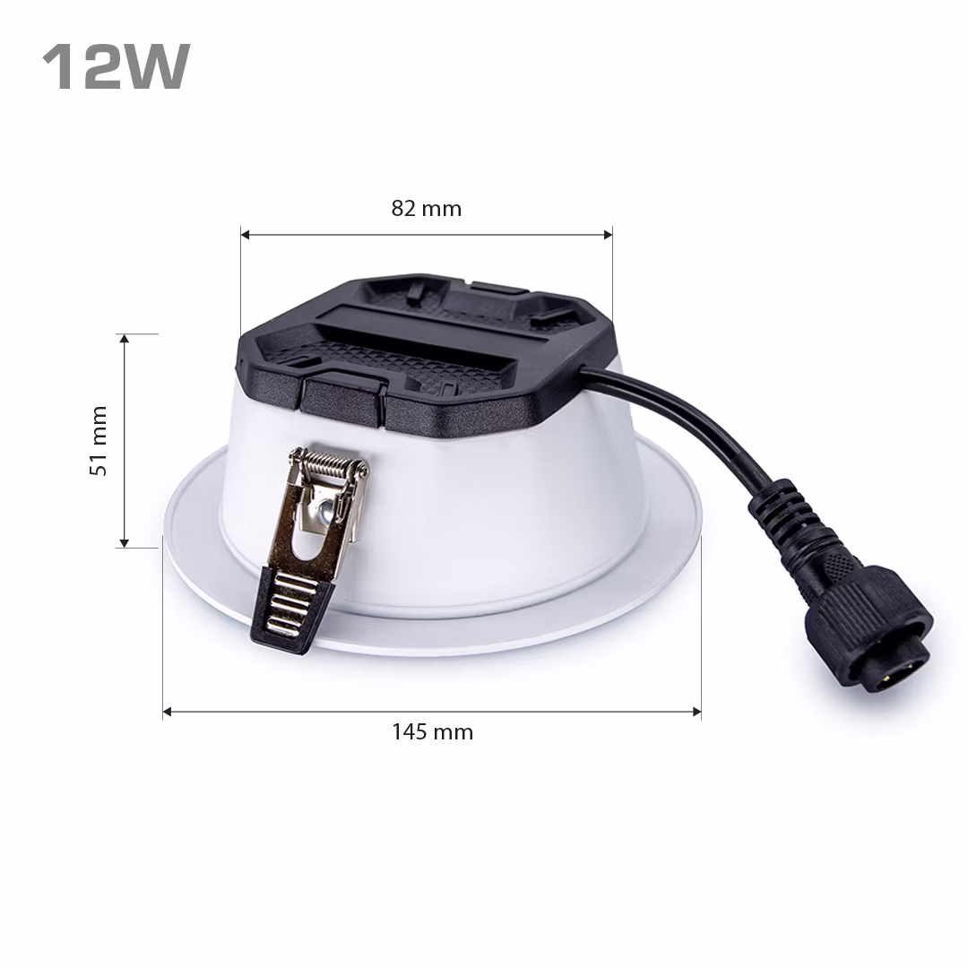 12W LED wafer light dimensions